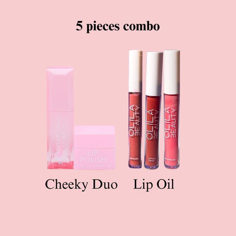 NEW 2024 : OLILA BEAUTY 5 PCS COMBO SET - Lips Serum + Lips Scrub ...