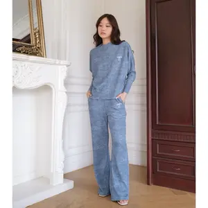 RARENOA - Nava Setelan Celana Wanita Knit Premium Kasual Bordir