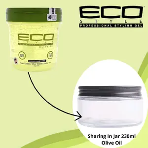 Eco Style Professional Styling Gel Olive Oil – Alcohol Free, Max Hold, Sharing Jar 230ml