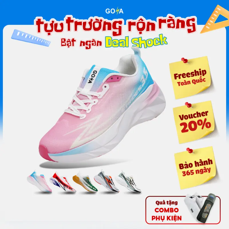 Giày Thể Thao Chạy Bộ Goya Strides 3.5 Năm 2026 1 – Công Nghệ X2 Strides Max Đệm Êm, Thoáng Khí Cho Nam Nữ Đi Bộ, Chạy Bộ, Tập Thể Dục