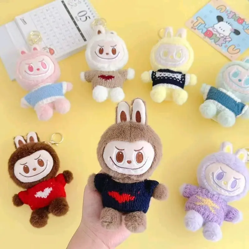 KEYCHAIN GANTUNGAN KUNCI / TAS LABUBU FULL BODY BAJU RAJUT BISA LEPAS PASANG 0