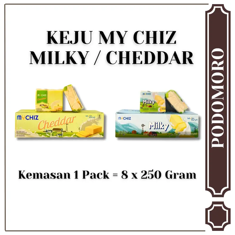Keju My Chiz Rasa Cheddar / Milky - 1 Pack isi 8 x 250 Gram 1