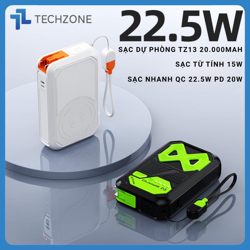 Sạc Dự Phòng Không Dây, Sạc Dự Phòng Kiêm Củ Sạc Công Suất 22,5W 20000mAh, Sạc Cho Iphone Và Android