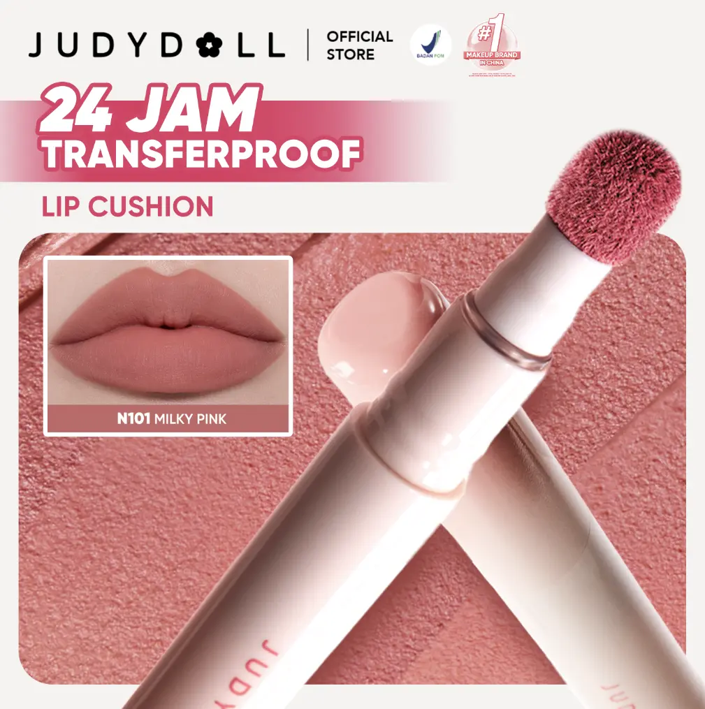 [BEST SELLING] Judydoll (New) Lip Cushion - Lembut, Tahan 24 Jam & Transferproof - Lip Cream Matte Non Transfer, (Lipstick Super Nyaman, Tahan 24 Jam, Lip Cream Dengan Hasil Ringan)