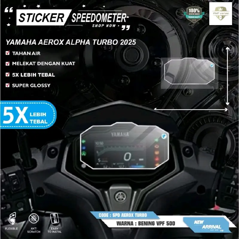 Stiker Anti Gores Speedometer New Aeroix Alpha Turbo Keluaran Tahun 2025 - Maxdecal PPF 500 Micron - Motorcycle 0