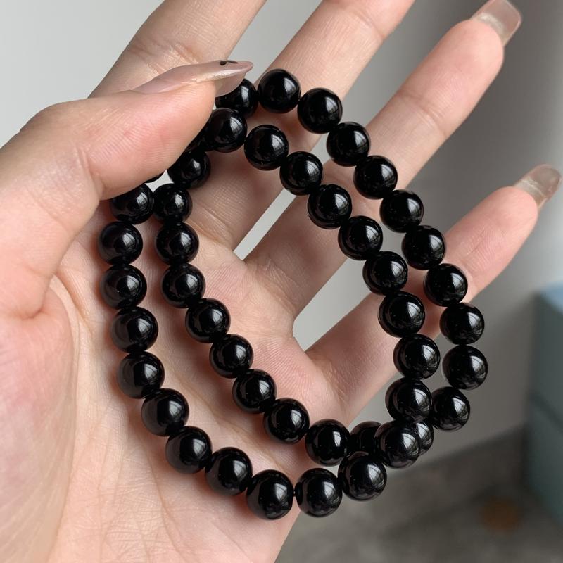 Product Introduction of Natural obsidian Bead Bracelet 8MM,10MM,12MM,14MM size obsidian bracelet 5