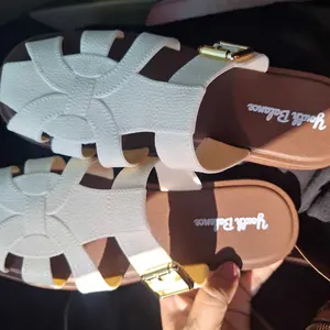 Sandal Slop Jelly Import Wanita Slip On Flat Karet Sepatu Sendal Kerja Hitam Putih Murah Polos 062-X1