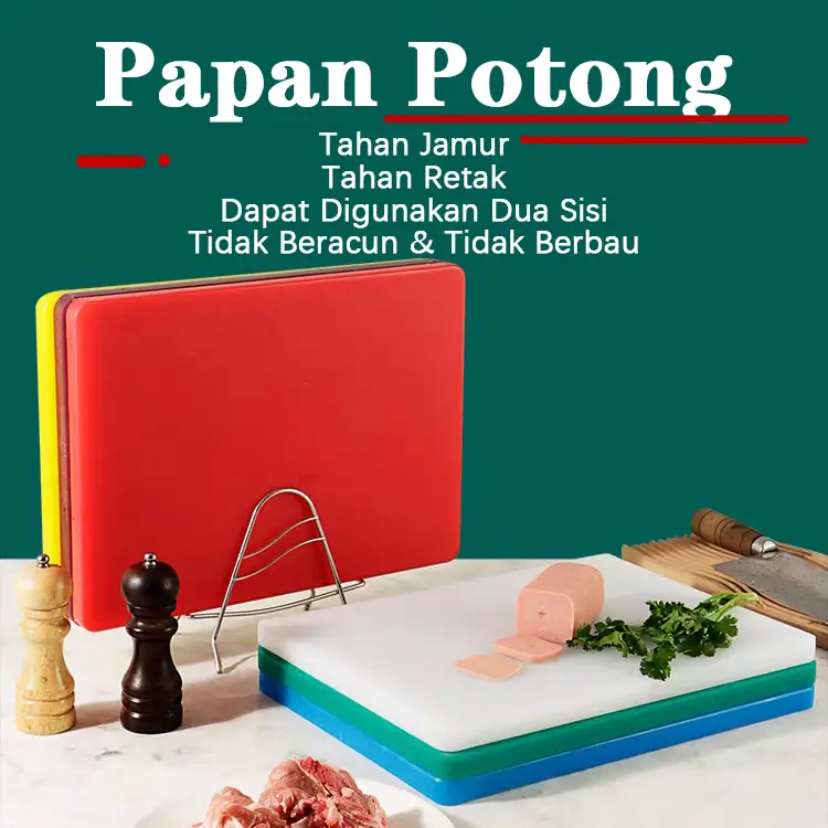 Talenan Plastik Anti Jamur Papan Iris Cutting Board HDPE Tebal Ukuran 50x35Cm Food Grade Tebal 2 Cm