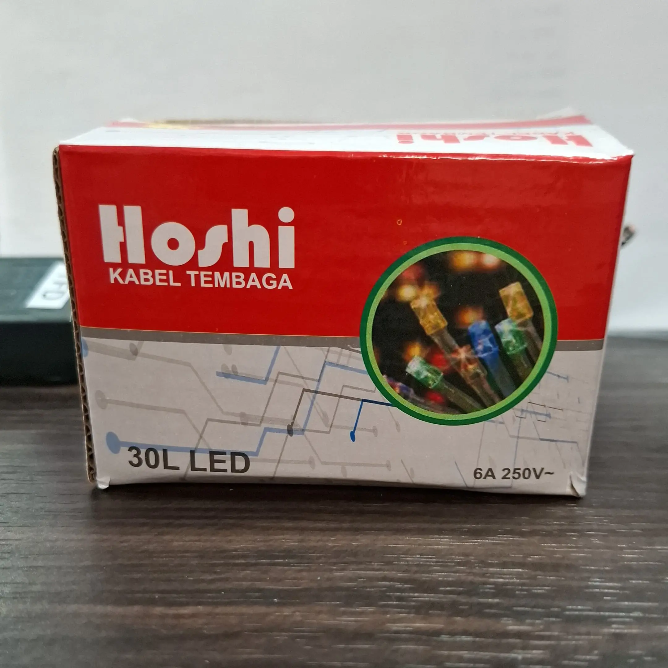 LAMPU HIASAN/DECOR WARNA WARNI HOSHI KABEL/CABLE HITAM Kotak Cafe Biru