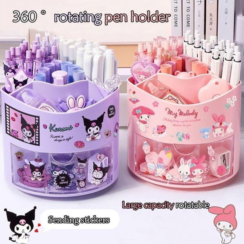 Hộp đựnġ bút để bàn 5 ngăn kệ lưu trữ đồ dùng học tập gọn gàng decor trang trí văn phòng bàn làm việc - Tặng kèm sticker dán trang trí