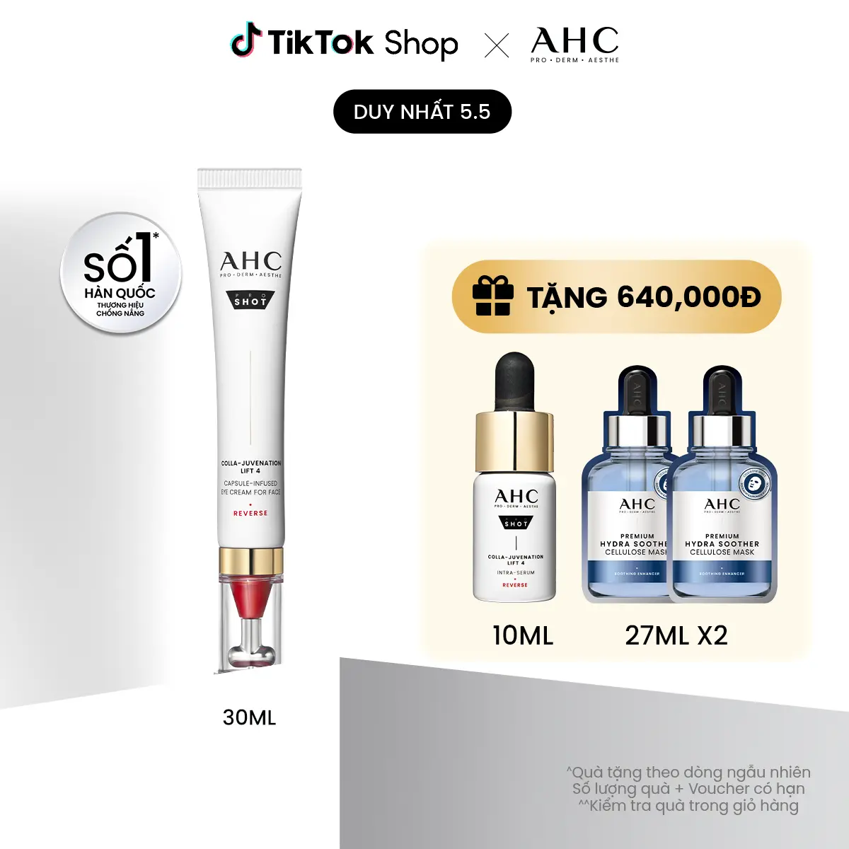 Kem mắt cho mặt chống lão hóa săn chắc da PROSHOT COLLA-JUVENATION LIFT 4 AHC 30ML [1]