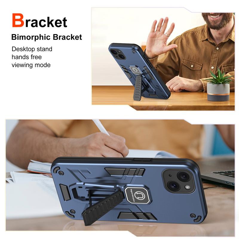 Product Introduction of Silicone Shockproof Foldable Stand Case for iPhone 7/8 Plus/X/11/12/13/14/15 Pro Max - Protective Phone Cover with Built-in Kickstand 15