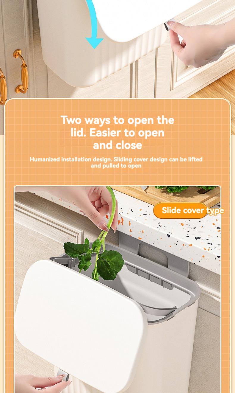 Product Introduction of SG New Design Wall-Mounted F Kitchen Bathroom Large Capacity rubbish bin rubbish bag trash bin dust bin with lid 3