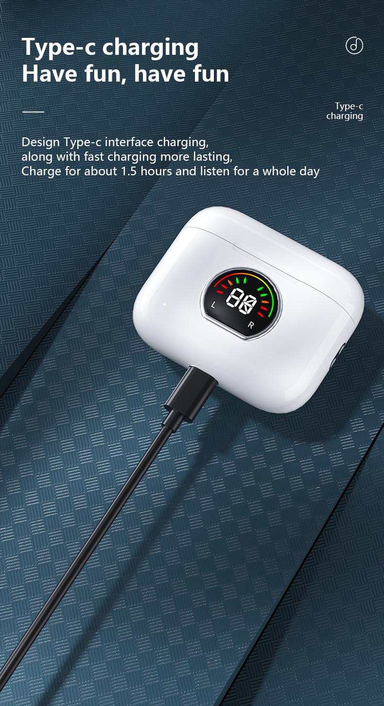Product Introduction of Wireless Bluetooth earphones 2025 new futuristic in ear active noise cancellation wireless ultra long battery life 7