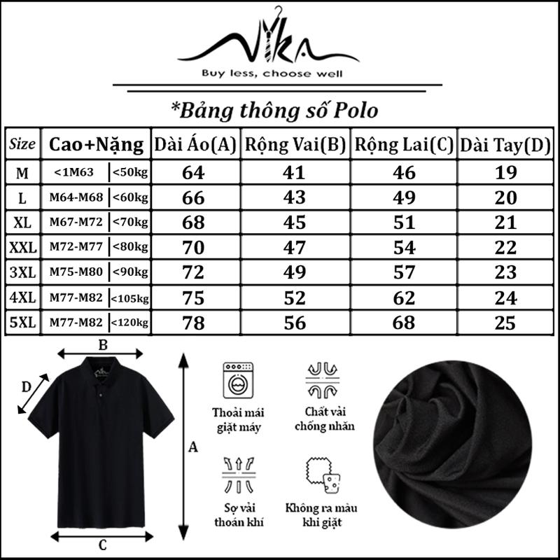 Áo Polo Nam 2 Hạc Có BIGSIZE - Vải Cá Sấu Dày Dặn Không Nhăn Xù Phai Màu Thoáng Mát 6