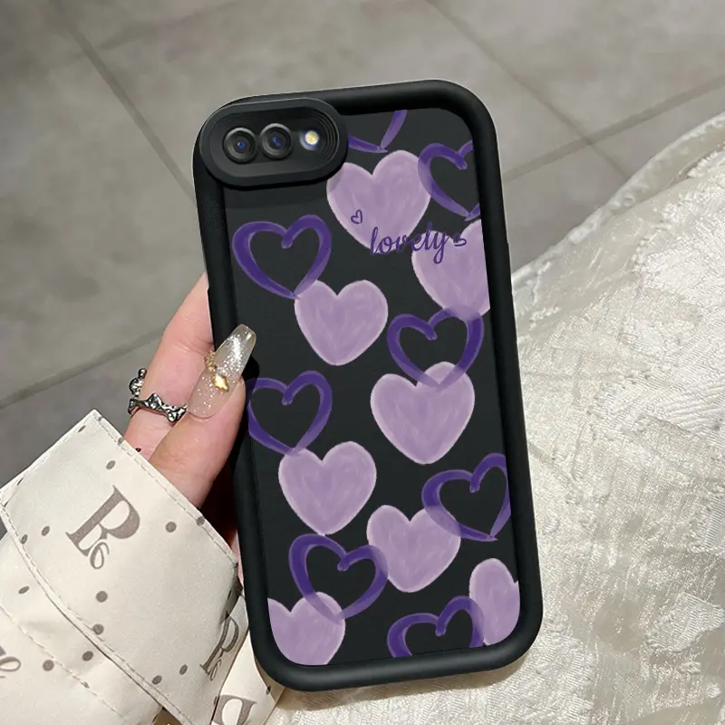 Casing Hp Untuk OPPO A5 A3s A12E Realme C1 Case Casing pola Cinta jantung Kasing Anti Drop Softcase Silikon Kesing HP baru Cesing