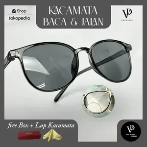 Kacamata Baca dan Jalan Double Fokus lensa redup model oval