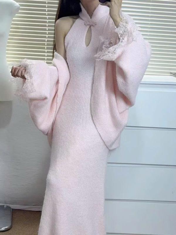  C11  Hàng QC  Set len cổ phục Trung Quốc gồm váy và áo khoác hàng quảng châu cao cấp C11 