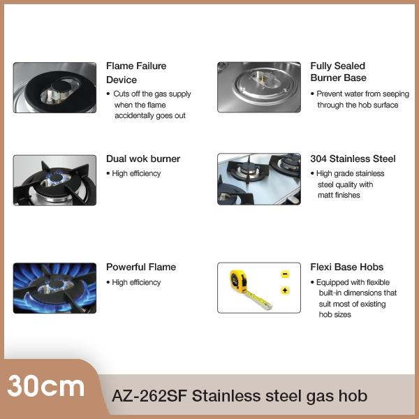 Aerogaz 80cm Tempered Glass Gas Hob with 3 Burners AZ-383F 3
