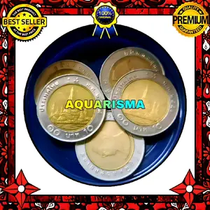 KOLEKSI NUMISMATIK - UANG KOIN KUNO BIMETAL 10 BAHT THAILAND WAT ARUN TAHUN 1988 GOOD QUALITY