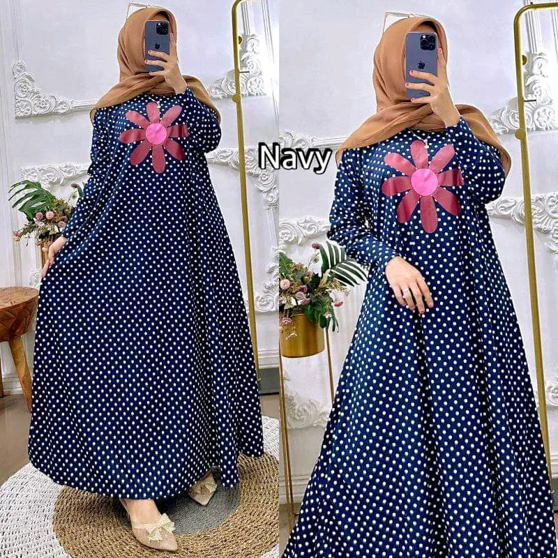fesya  gamis 60k dapat 3 Katun Bunga 1