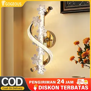GOGEOUS Lampu Dinding Kristal Minimalis 3 Warna Ruang Tamu Lampu Kamar Aesthetic Tidur Lampu LED 24W Rumah Terang Dimmable ABS Berkualita estetik hias aesthetic gantung termasuk saklar tegangan rendah cerdas pencahayaan indoor lampurumah tempel crystal