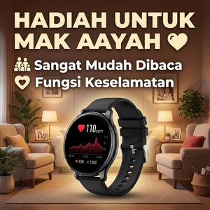 [STOK SEDIA ADA] T2 Smartwatch Bluetooth Call Wireless Charging Jam Tangan Pintar Heart Rate Sleep Monitor Sports Mode for Android iOS