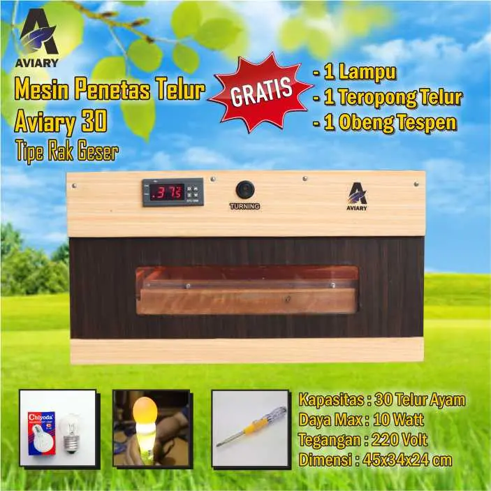 [AV30] Mesin Penetas Telur Aviary 36 Suhu turning Otomatis