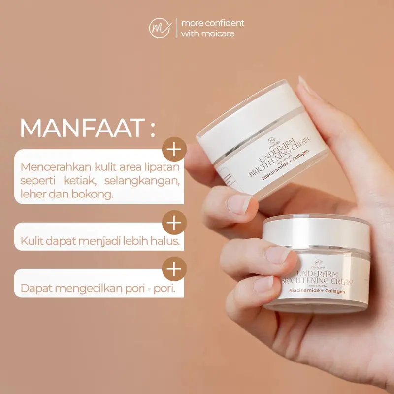 MOICARE Cream Pencerah Pemutih Ketiak Selangkangan Leher Pantat Area Gelap Ekstra Niacinamide & Collagen | Collagen and niacinamide underarm  | cream pemutih ketiak | Pemutih ketiak dan selangkangan | underarm brightening cream 2