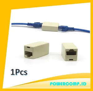 Adapter Konektor RJ45 Network Changer LAN Extension Connector Plastik