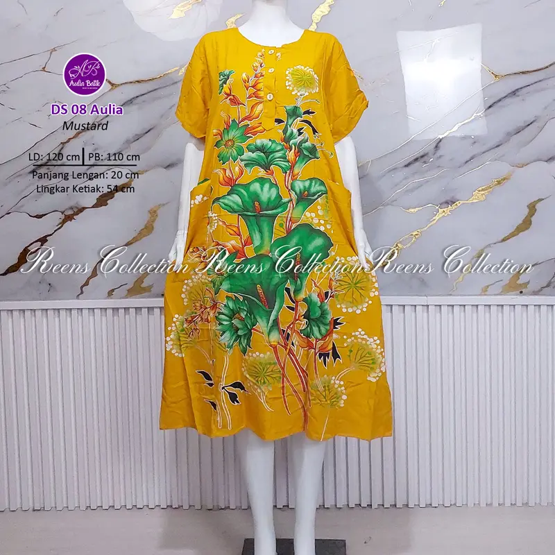 Aulia Batik Daster 08 Batik Print | Daster 3 Kancing Depan Busui 2 Saku Tangan Pendek Di Bawah Lutut daster  viral 7