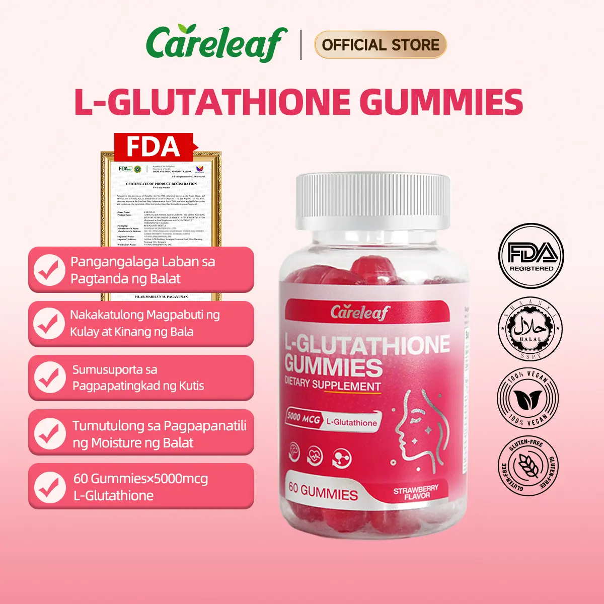 glutathione 5000 L-Glutathione Antioxidant Support main image 1