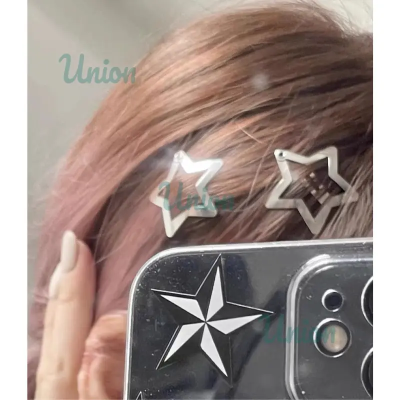 UM Stars Jepit / Manis Keren Cewek Logam Klip Bb /Jepitan Anak Fashion/ Jepit Rambut Wanita Geometris / Rambut Klip Bintang Star 4