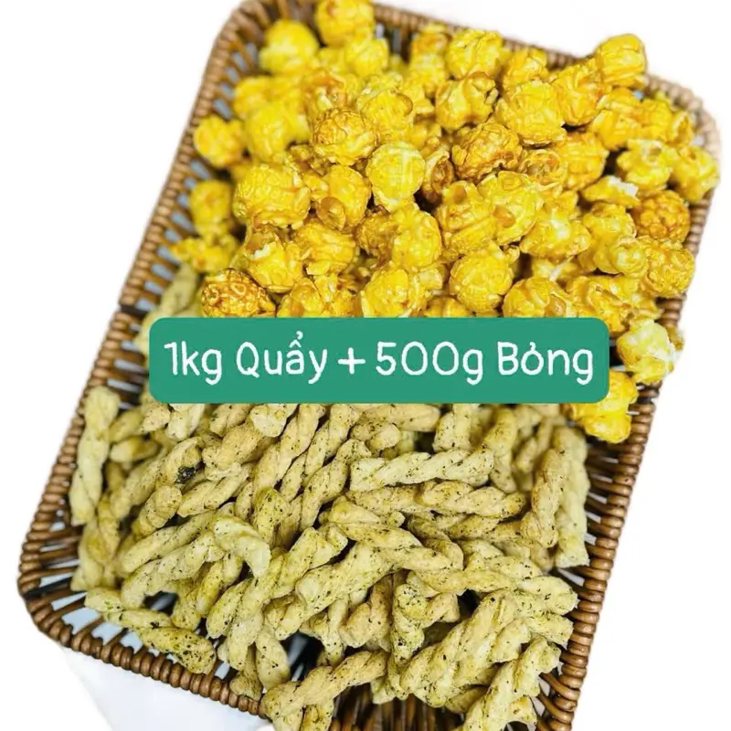 (VALC1102) 1Kg Quẩy + 500G Bỏng. Quẩy xấy, Bỏng vị Caramen.