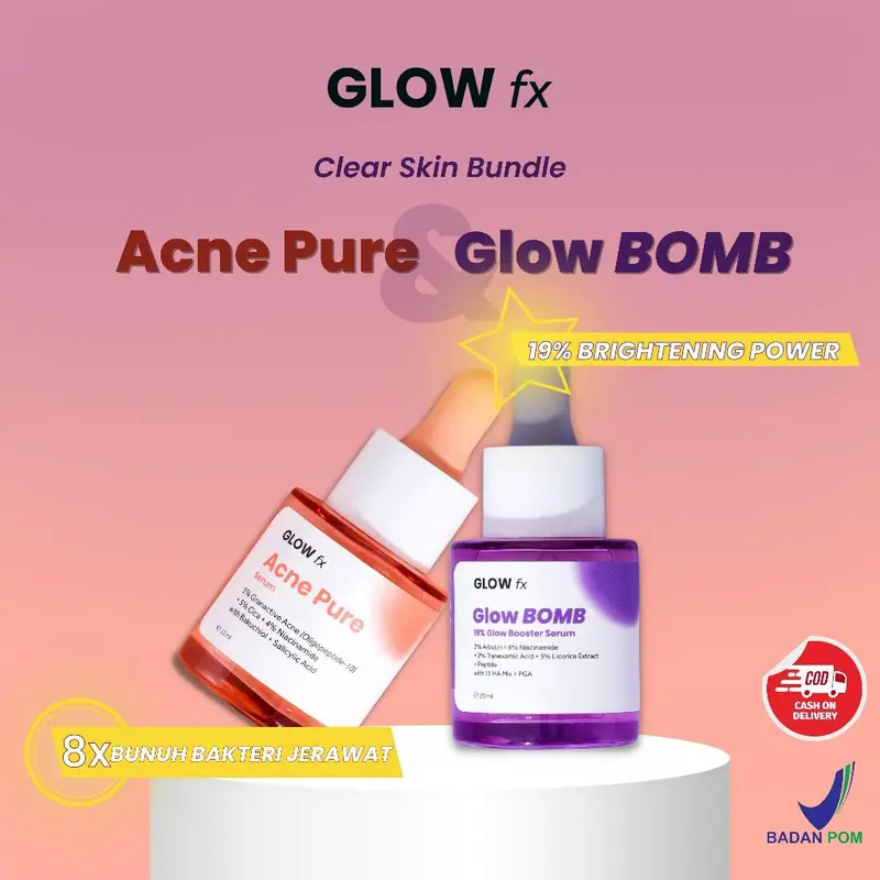 GLOW FX Glow Bomb Serum | Acne Pure Serum - GLOW FX Acne Pure Serum Glowfx glowbomb Mencerahkan Wajah Memudarkan Berjerawat 0