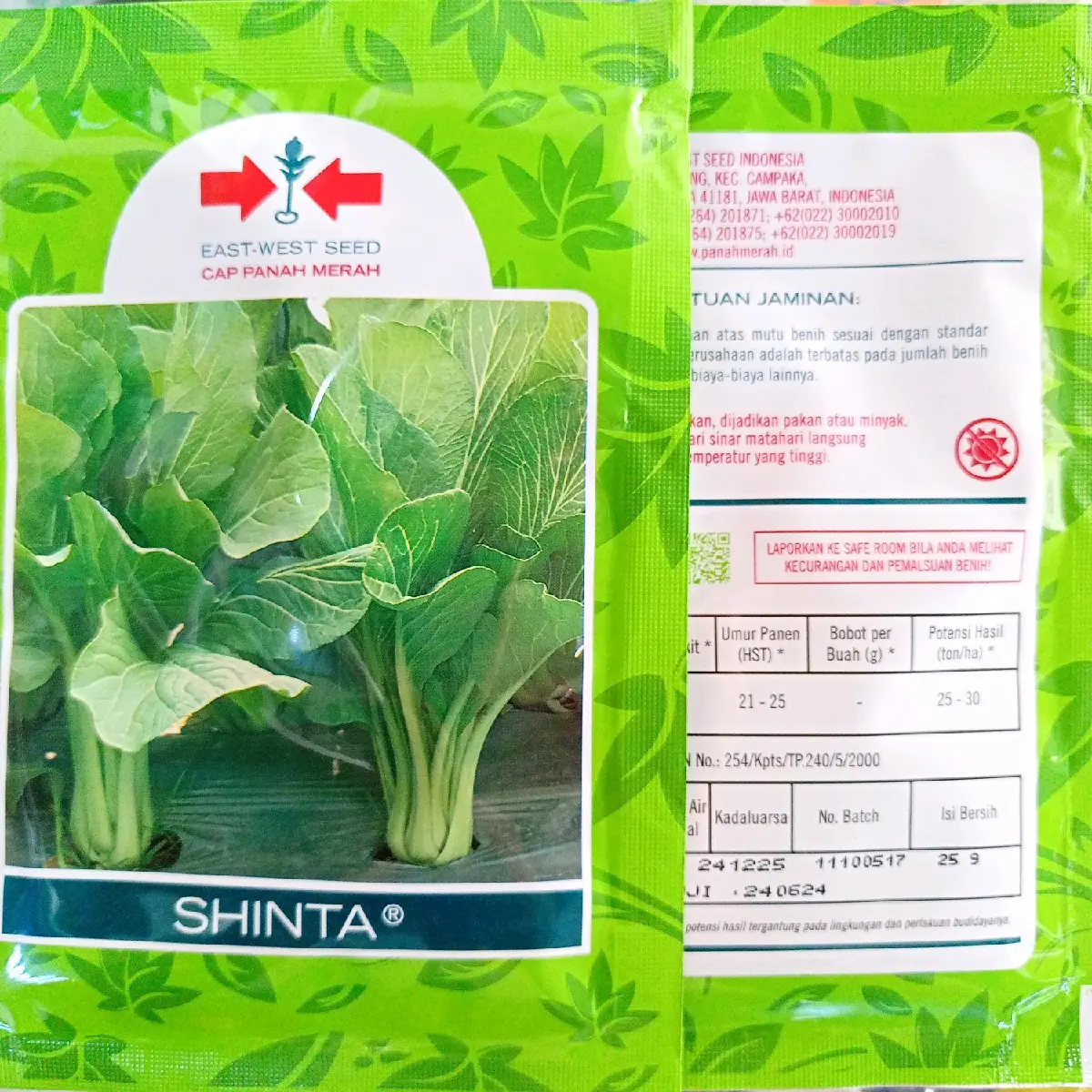 Benih Bibit Sawi Caisim Shinta, Perawatan Mudah (Sawi Jumbo) isi Kemasan 25 Gram Masa Berlaku Benih 2026 Panjang, Benih Cap Panah Merah