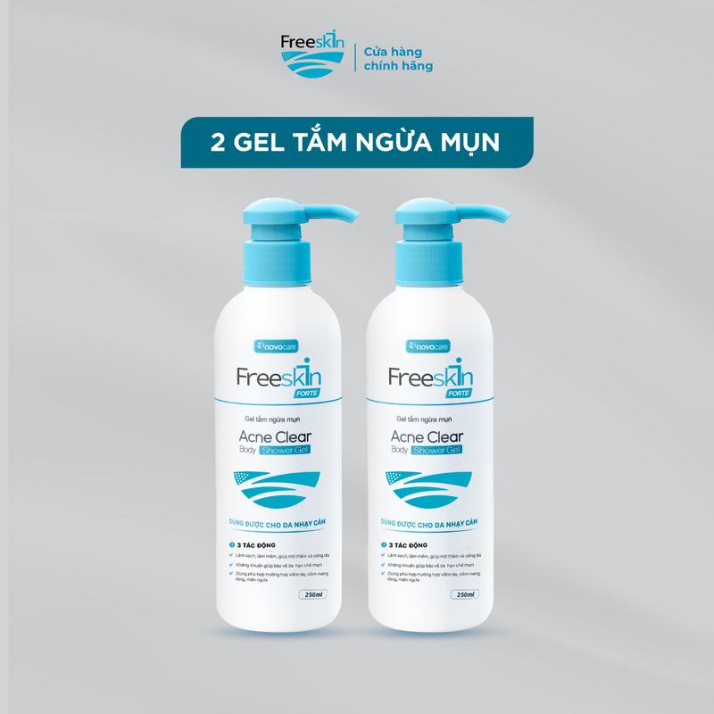 Set 2 Gel tắm ngừa mụn Freeskin Acne Clear Body Shower Gel 250ml