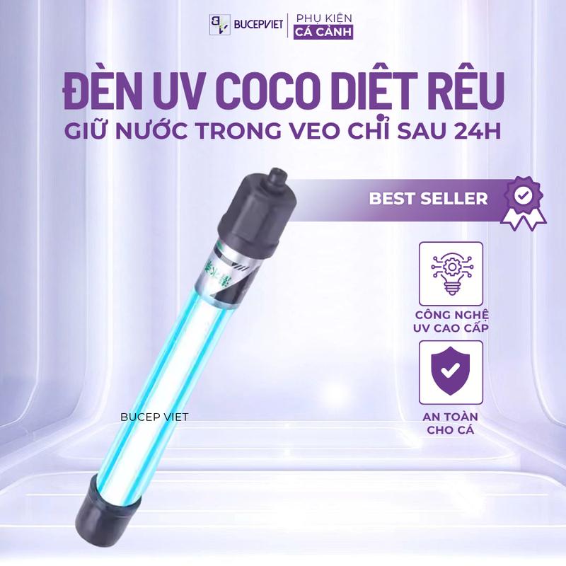  Đèn UV Coco công suất 7w - 9w - 11w xử lý rêu tảo khuẩn có hại cho hồ cá Koi bể cá thủy sinh 
