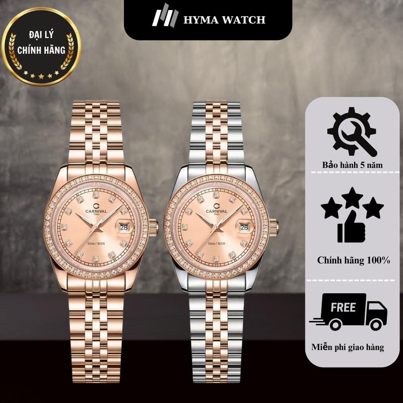  Đồng hồ Nữ Carnival 8131L2 phiên bản viềng đá Bảo hành 5 năm Hyma Watch 