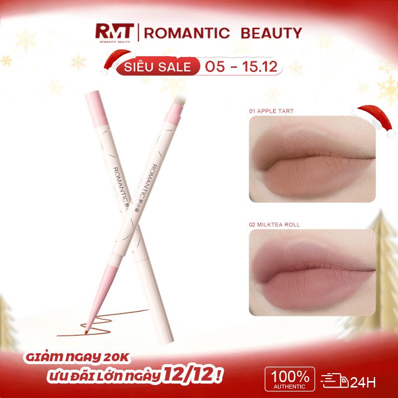  Romantic Beauty Bút Kẻ Viền Môi Vẻ Đẹp Lãng Mạn Không Thấm Nước Hai Đầu Thân Thiện Với Học Sinh Màu Nude Bút Chì Môi Đầy Đặn 