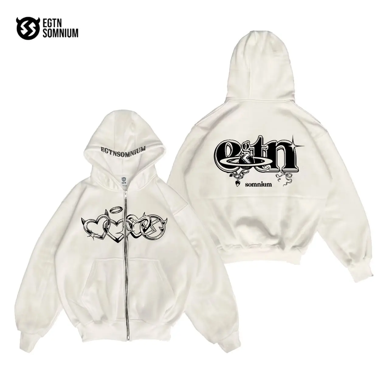 Lucreous.co - Hoodie Zipper Boxy Star Somnium Aesthetics - Jaket Boxy Unisex Pria & Wanita - Premium High Quality Fleece Tebal - Korean Style Skena Outfit - Size M-XL