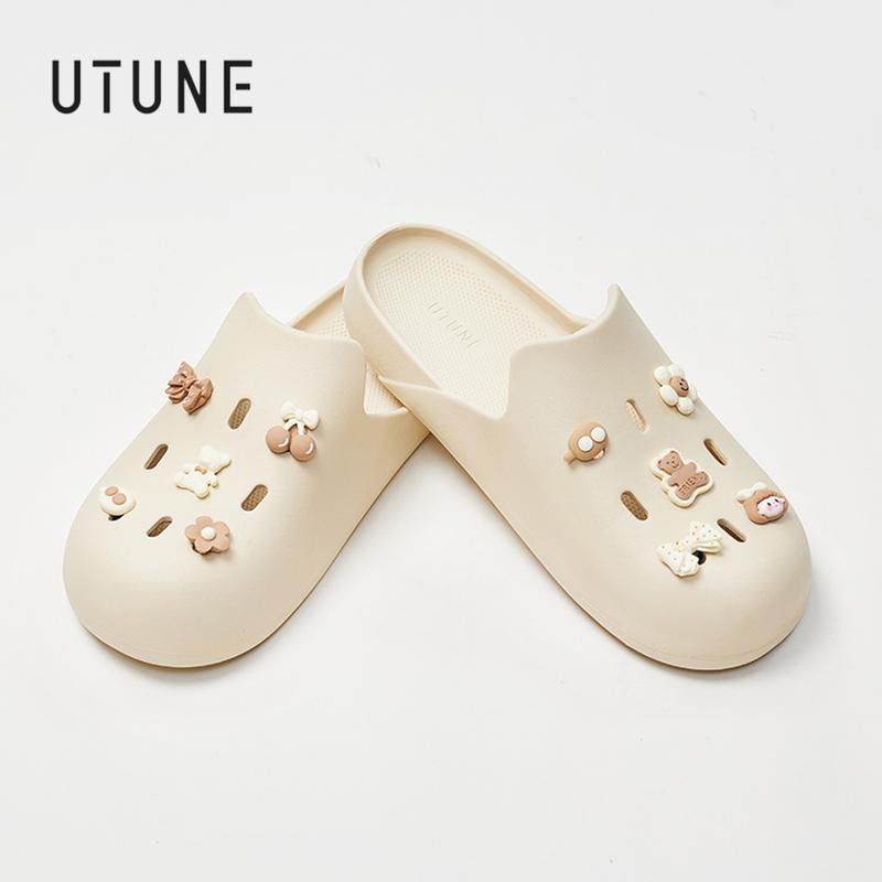 UTUNE Dép Lê Unisex, Đế Dày, Dán Gấu Nâu, Thoáng Khí, Chống Trượt, Nhẹ, Thời Trang