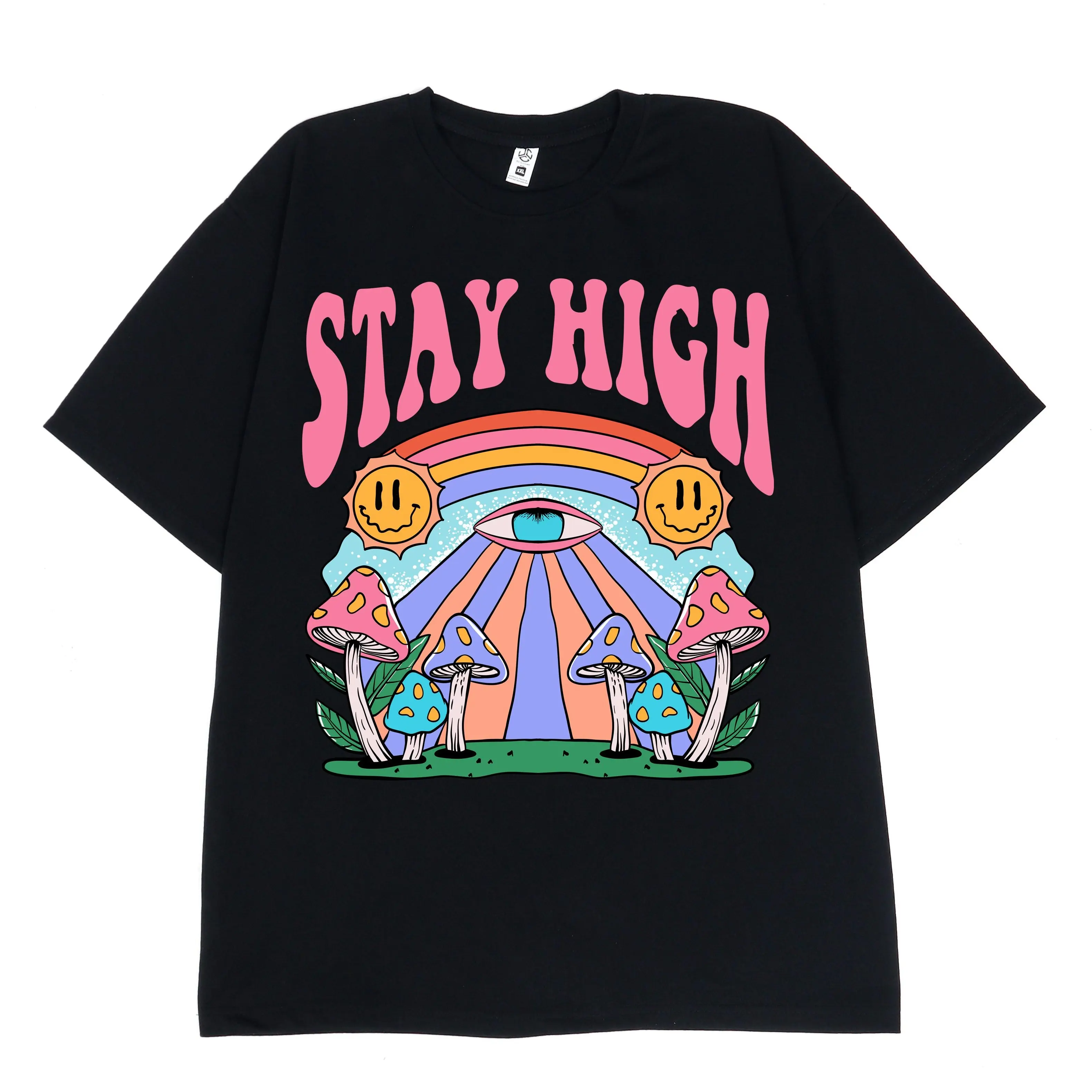 Tshirt Kaos Stay High Baju Atasan Oblong Distro Dewasa Ukuran S M L XL XXL Sablon