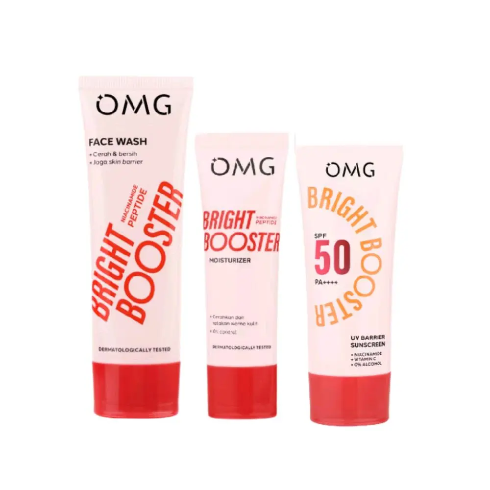 OMG Oh My Glow Bright Booster Moisturizer 25 g/ OMG Facial wash 50gram 100gr