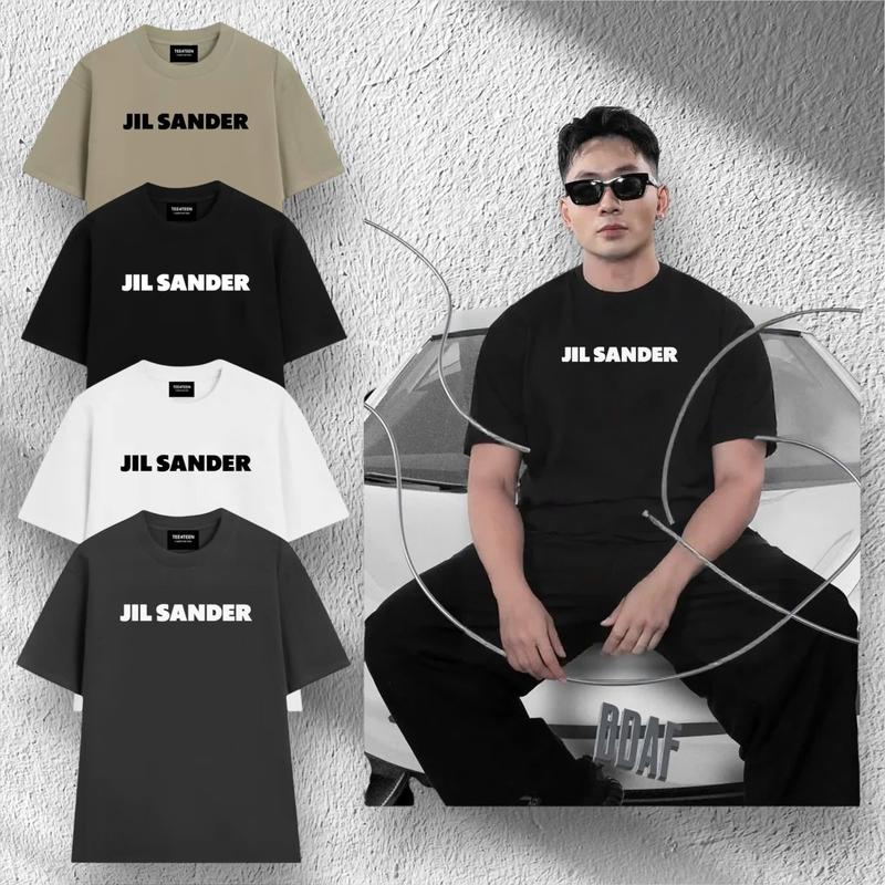DEAL MỞ BÁN Áo Thun Nam Nữ "JIL SANDER" basic form rộng oversize cotton 2C 250gsm in nổi 3D cao cấp,cổ tròn