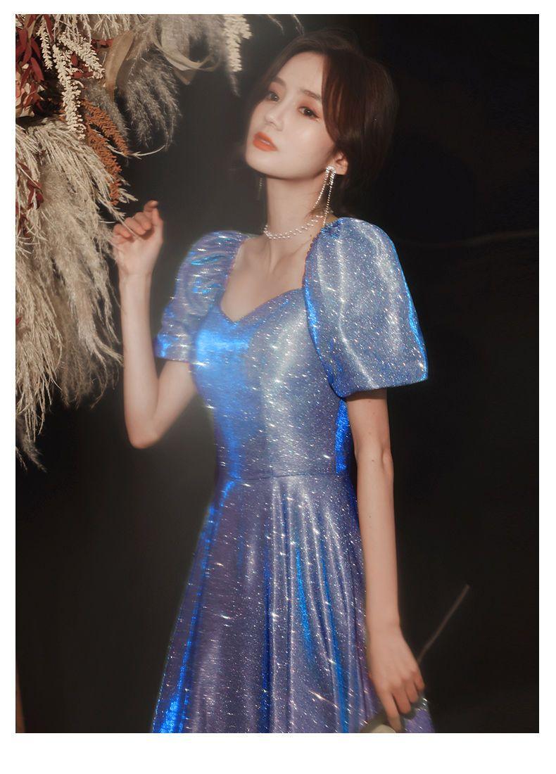 Star Evening Dress New Blue Long Sequin Bridesmaid Group Temperament Annual Meeting sisters Dress Host Party Dress 280#