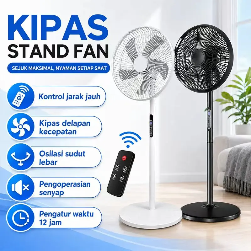 zaoao Kipas Angin Standing 16 Inch 8 Tingkat Kecepatan Remote Kontrol Praktis Rumah Tangga