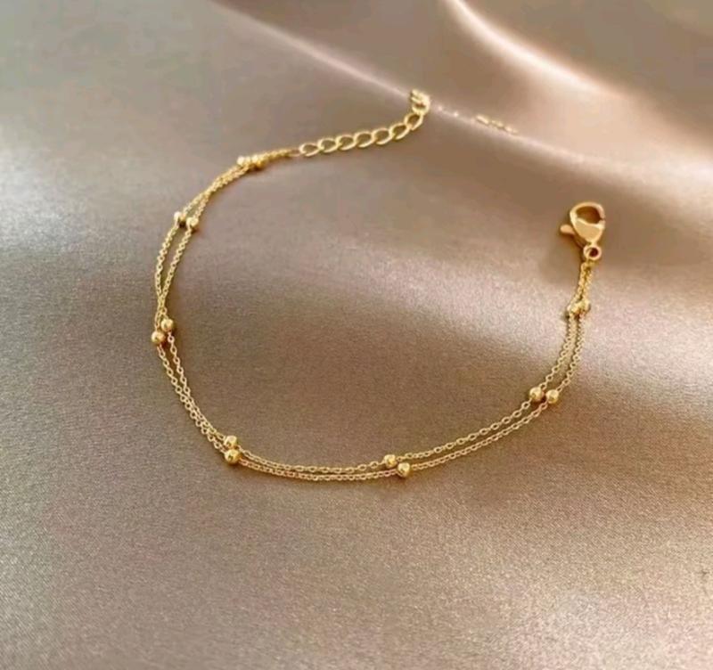 Product Introduction of Gelang Tangan Titanium Wanita Rantai Nori Model Biji Lada Aksesoris Elegan Premium Anti Karat dan Luntur Bracelets Emas 10