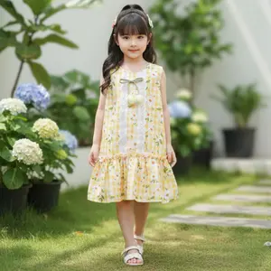 Baju Anak Perempuan - Dress Milana Anak Perempuan Pita Bunga Motif Cute Terbaru / Fashion Dress Anak Perempuan Korean Style Terlaris