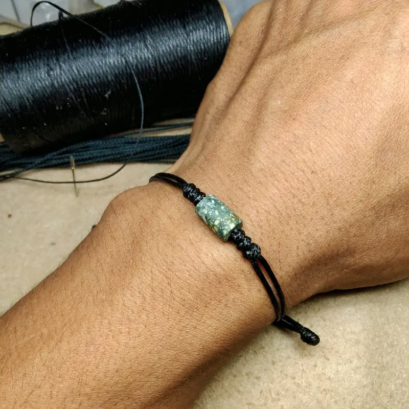 gelang tali batu green jasper 0